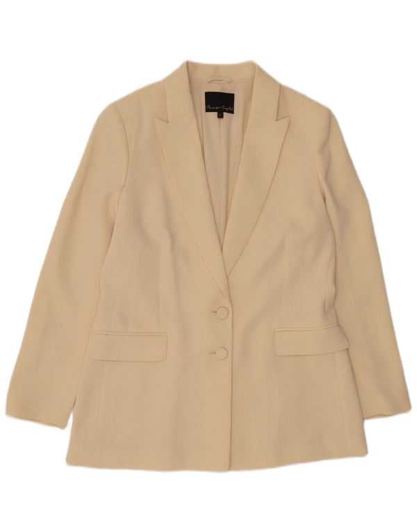 Phase Eight Dame 2 Button Blazer Jacket UK 14 Medium Beige Polyester