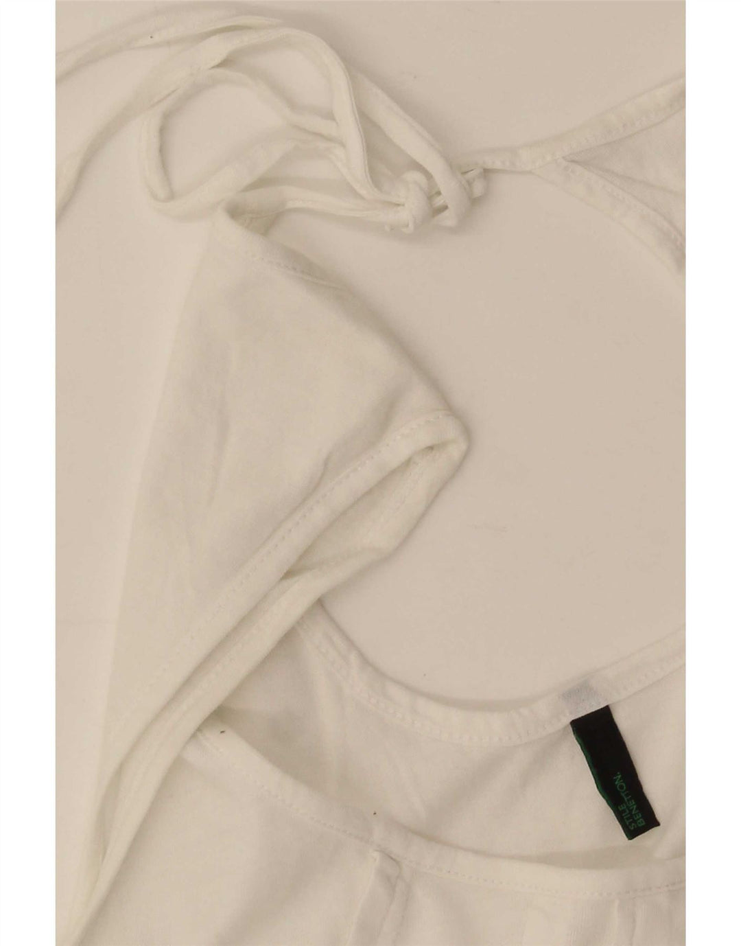 Benetton Dame ærmeløs bluse Top UK 12 Medium White