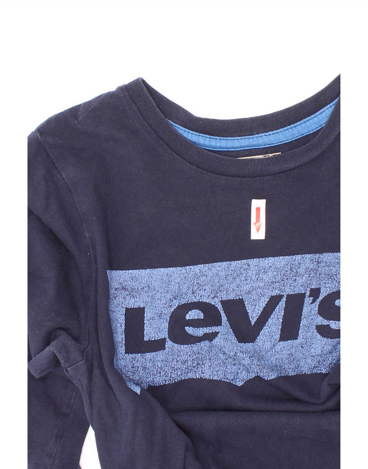 Levi's Boys grafisk top langærmet 9-10 år marineblå bomuld