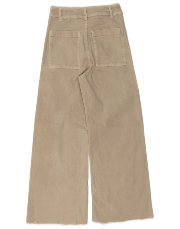 Zara Womens High Rise Wide Leg Jeans EU 38 Small W28 L26 Beige