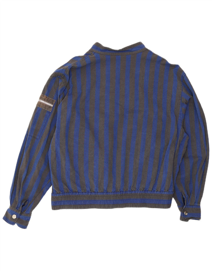 Vintage kvinde bomberjakke UK 18 XL blå stribet
