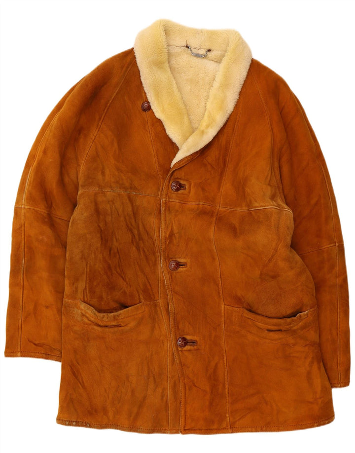 Mabrun Herre Shearling Overfrakke UK 40 Large Beige Shearling