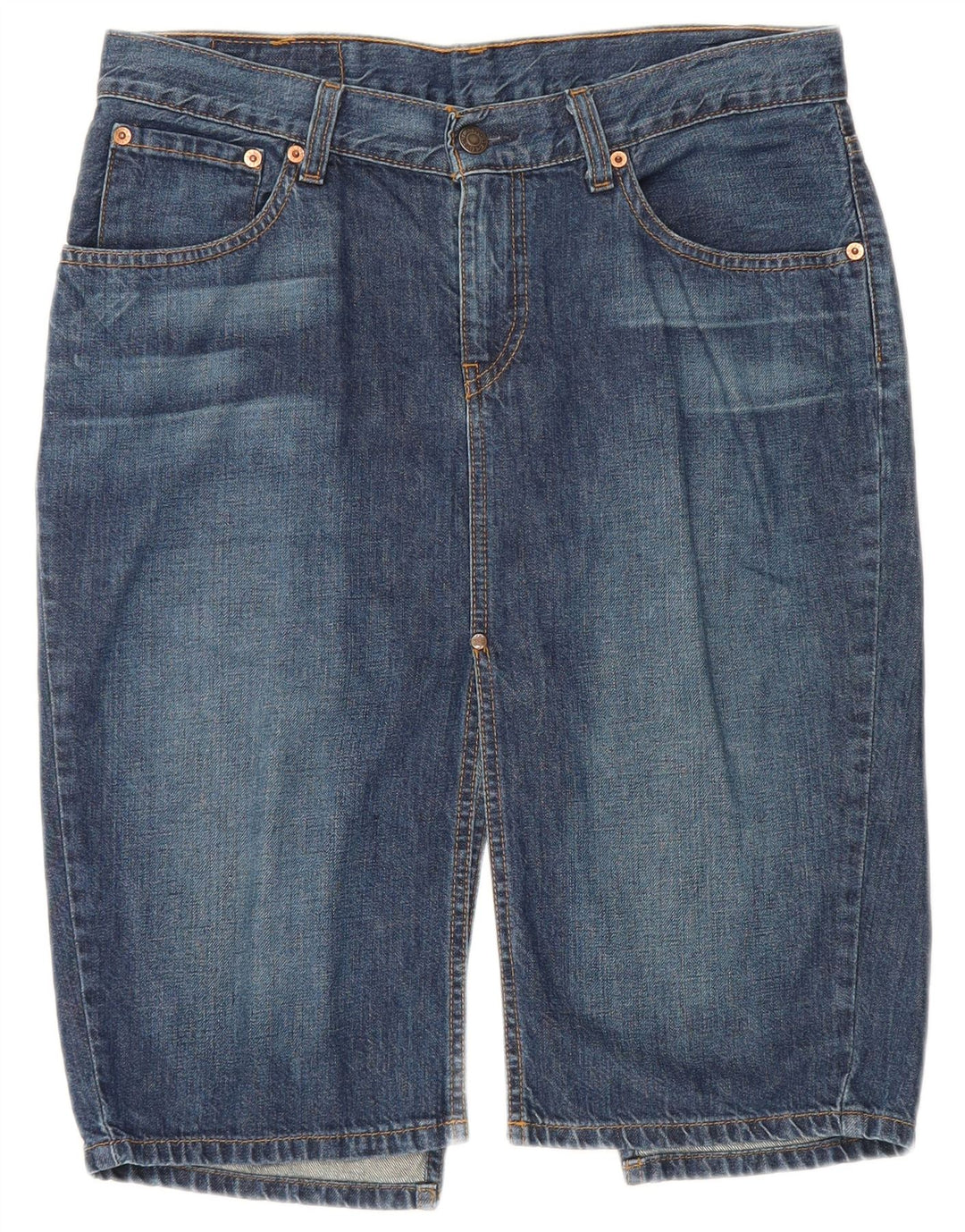 Levi's Dame 669 Denim Nederdel W32 Stor Blå Bomuld
