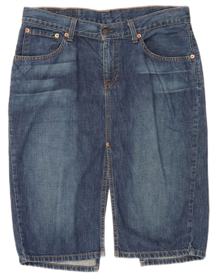 Levi's Dame 669 Denim Nederdel W32 Stor Blå Bomuld