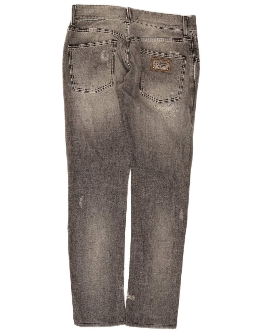 Dolce & Gabbana Dame Distressed Slim Jeans IT 44 Medium W30 L31 Grå