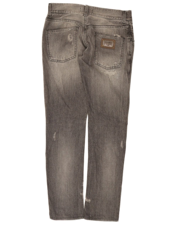 Dolce & Gabbana Womens Distressed Slim Jeans IT 44 Medium W30 L31 Grey