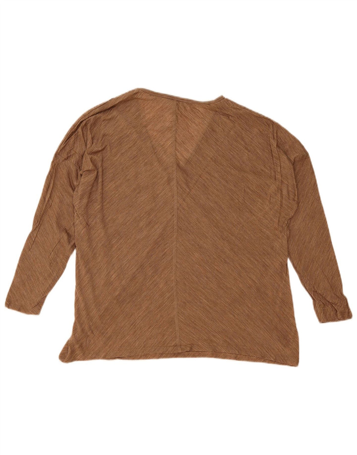Massimo Dutti Dame Oversized Top Langærmet UK 10 Small Beige Flecked