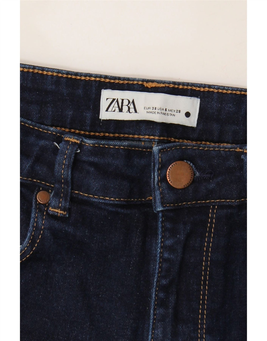 ZARA Womens Bootcut Jeans EU 38 Small W28 L32 Navy Blue Vintage Zara and Second-Hand Zara from Messina Hembry 