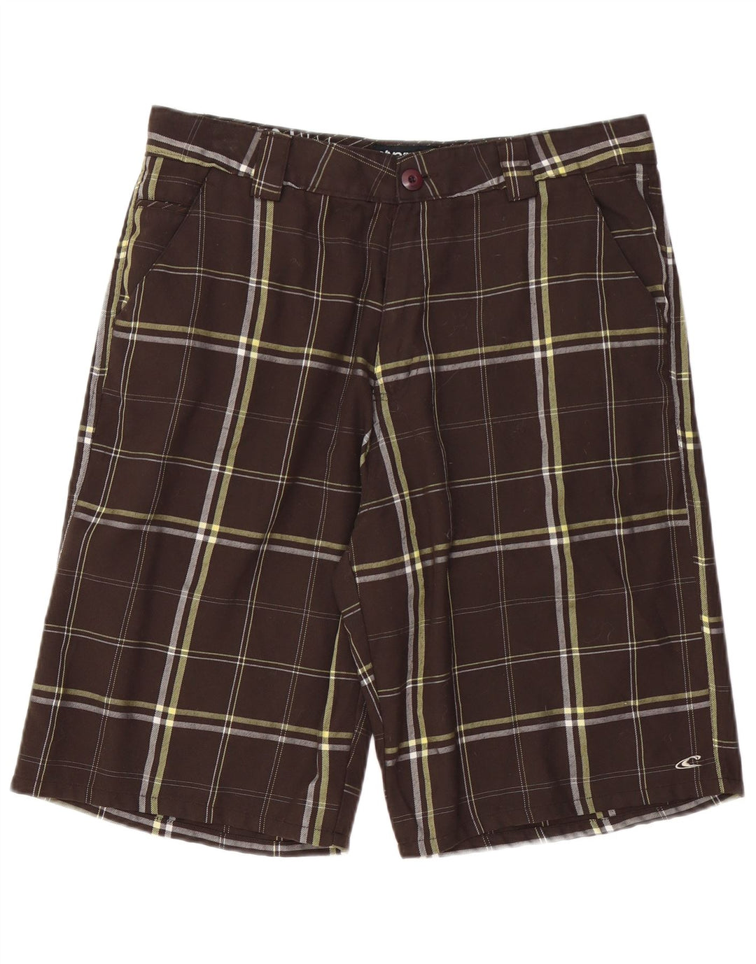 O'NEILL Chino Shorts til mænd W34 Large Brown Plaid Polyester