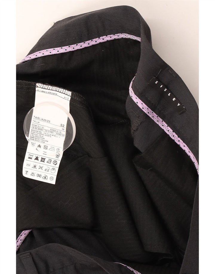 Sisley Herre 2-knap 2-delt jakkesæt IT 52 XL W36 L32 Grå polyester