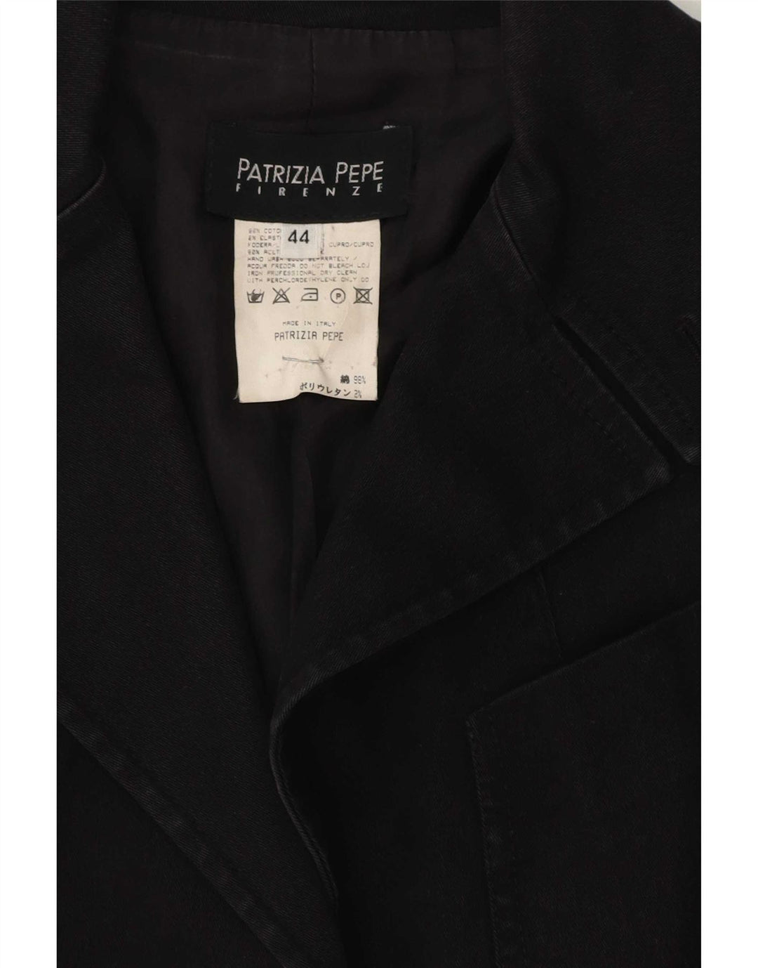 Patrizia Pepe Dame 2 Button Blazer Jacket IT 44 Medium Sort Bomuld