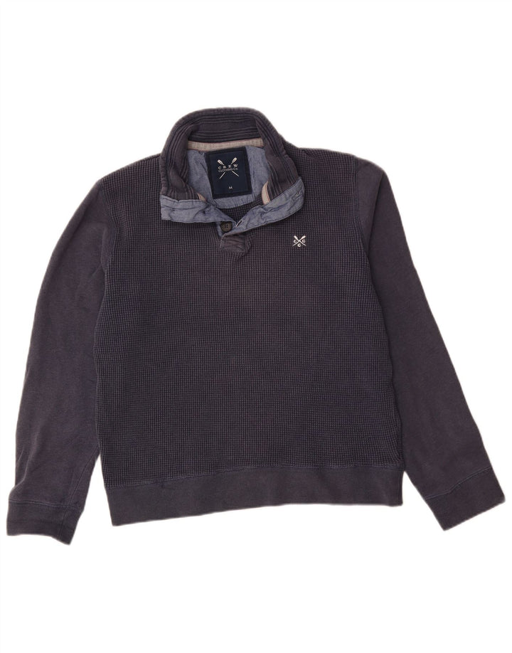 Besætningstøj Herre Button Neck Sweatshirt Jumper Medium Navyblå Bomuld