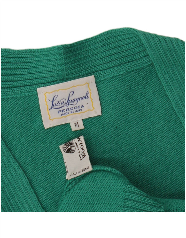 LUISA SPAGNOLI Dame cardigan sweater UK 14 Medium Green Wool