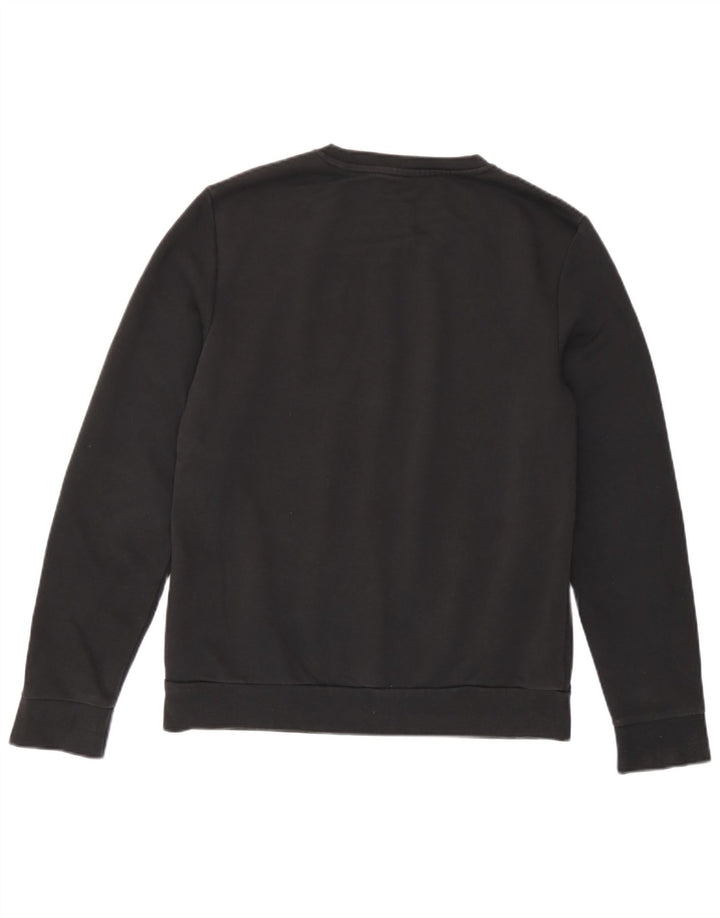 Adidas Dame Grafisk Sweatshirt Jumper UK 12/14 Medium Sort Bomuld
