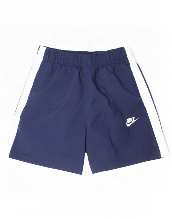 Nike Boys Sports Shorts 13-14 år XL Navy Blue Colourblock Polyester