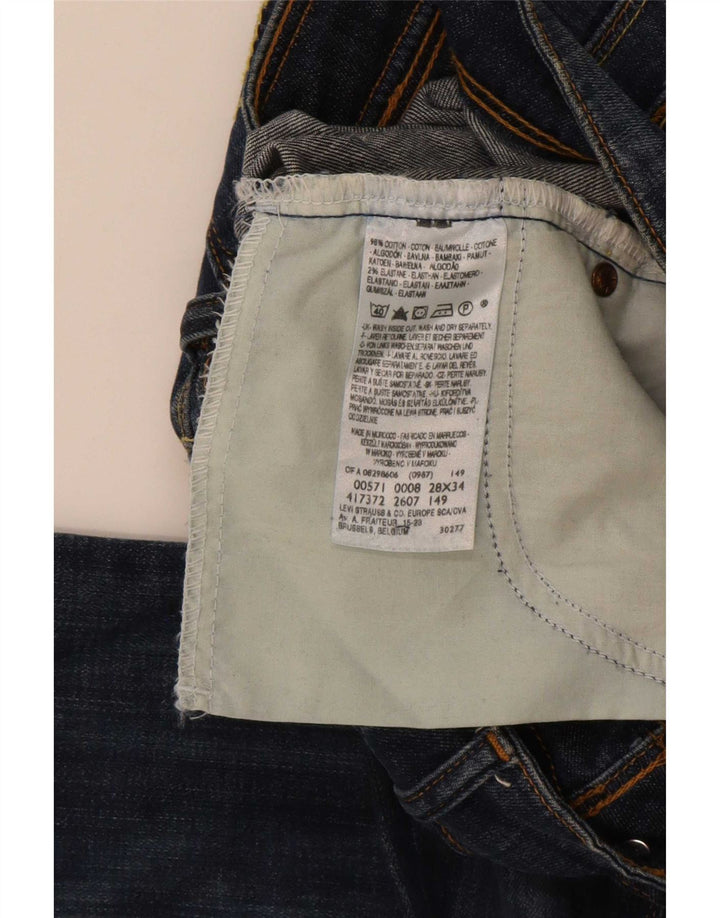 Levi's Dame 571 Slim Jeans W28 L34 Marineblå Bomuld