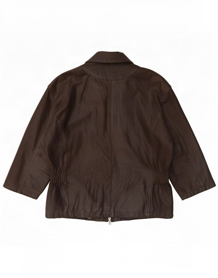 Vintage Dame Læderjakke IT 44 Medium Brun
