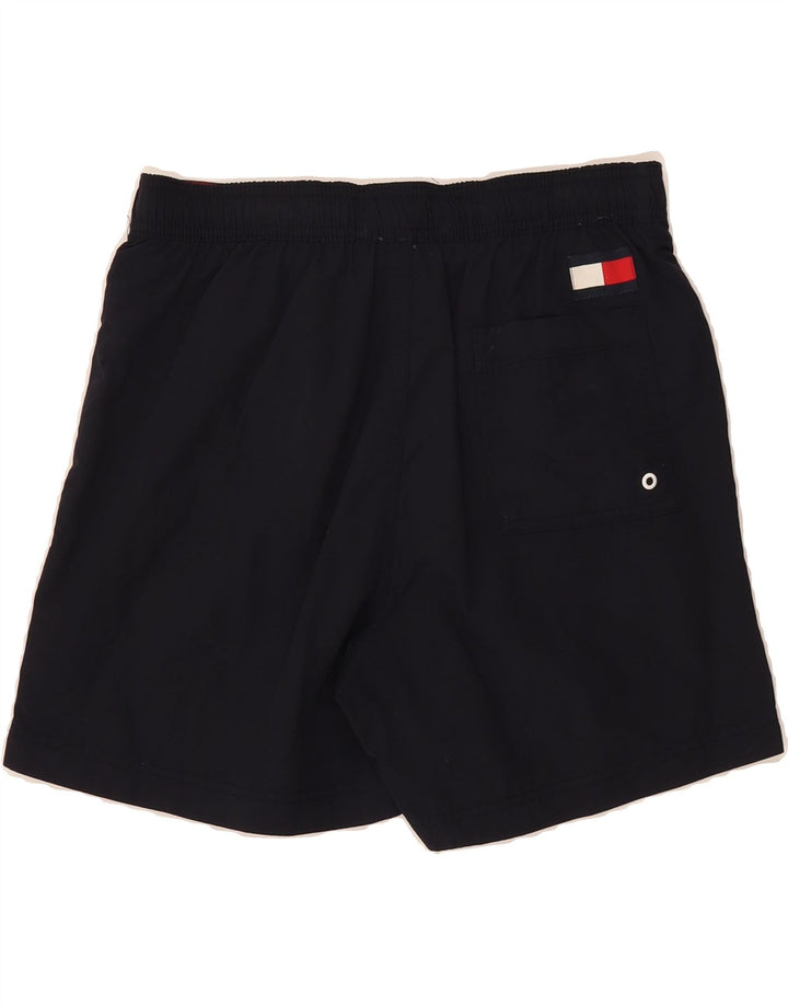 TOMMY HILFIGER Mens Graphic Sport Shorts Small Navy Blue Polyester Vintage Tommy Hilfiger and Second-Hand Tommy Hilfiger from Messina Hembry 