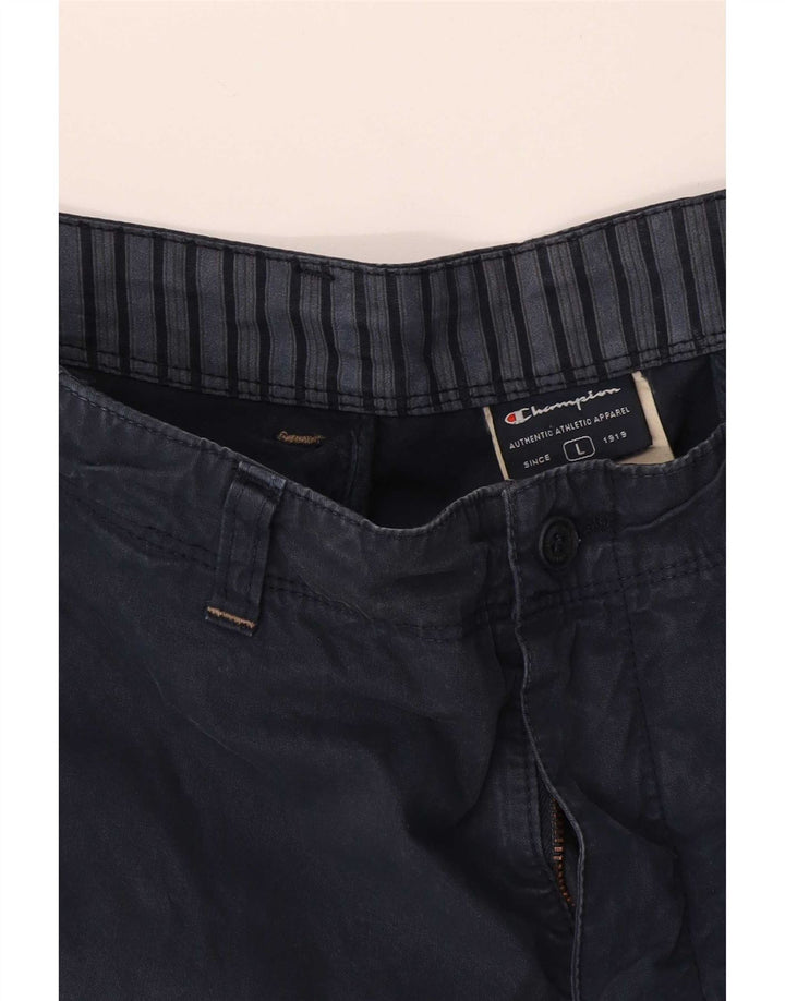 Champion Herre Chino Shorts Large W34 Marineblå Bomuld