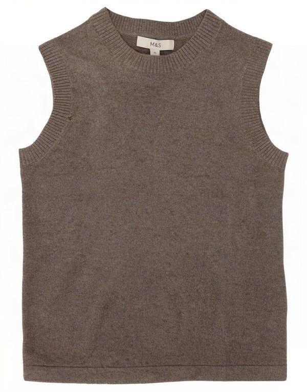 Marks & Spencer Womens Vest Tank Top UK 6 XS Grey Polyester