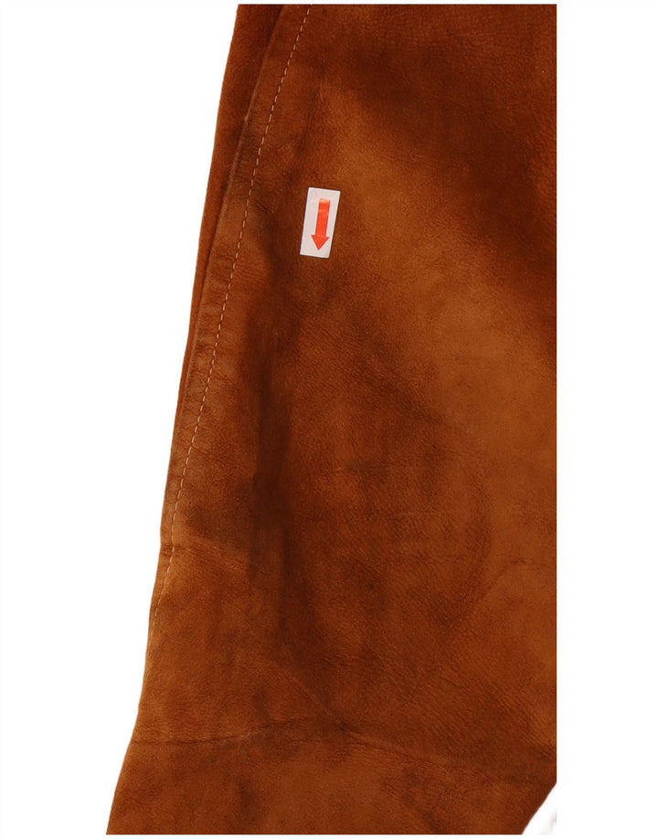 ESSEBI Herre Ruskind Bomber Jacket UK 40 Stor Brun Læder