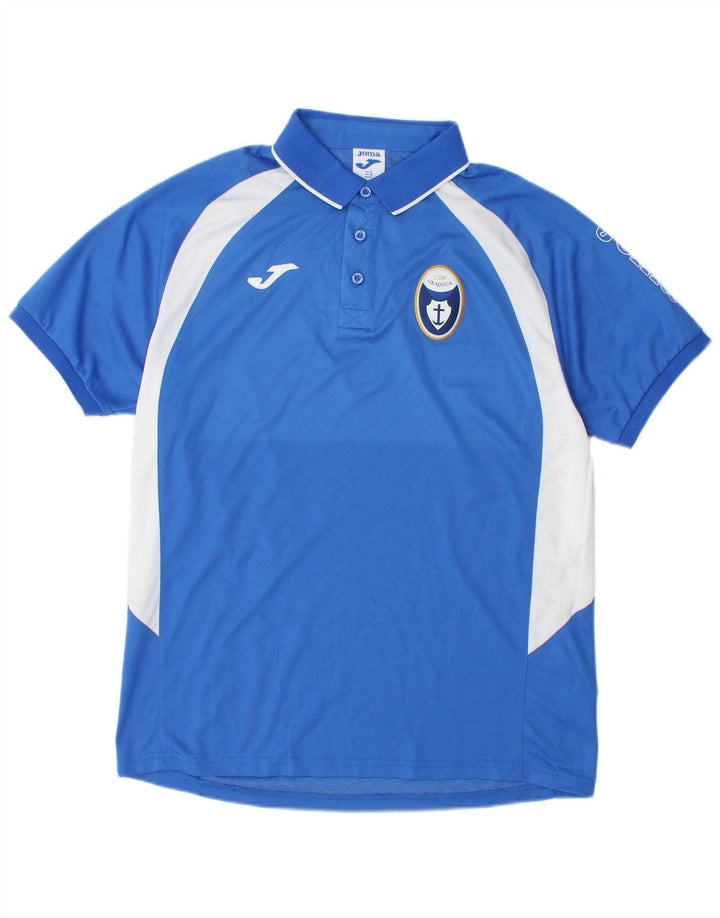 Joma Poloskjorte til mænd, stor blå farveblok polyester