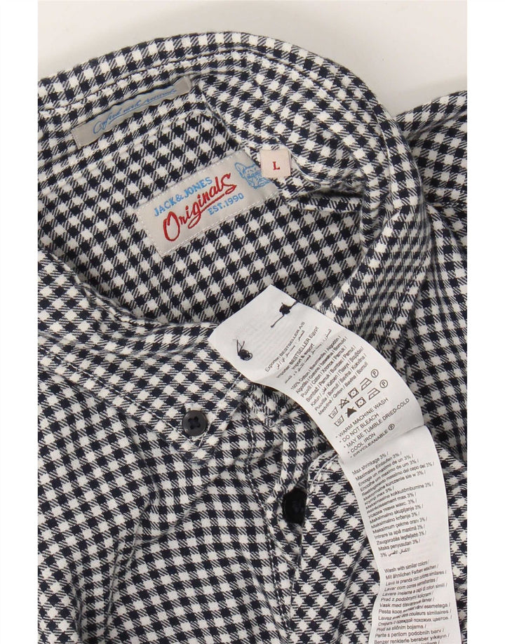 Jack & Jones Herreskjorte Stor marineblå Gingham Cotton