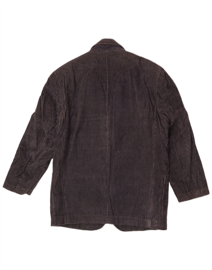 Ferre Dame 2-knaps Corduroy Blazer Jacket IT 44 Medium Navyblå Bomuld