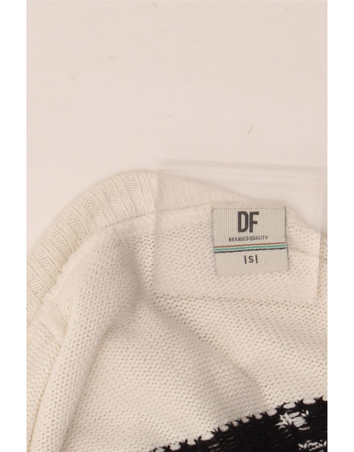 Vintage Herre rullehals sweater Small Black Fair Isle