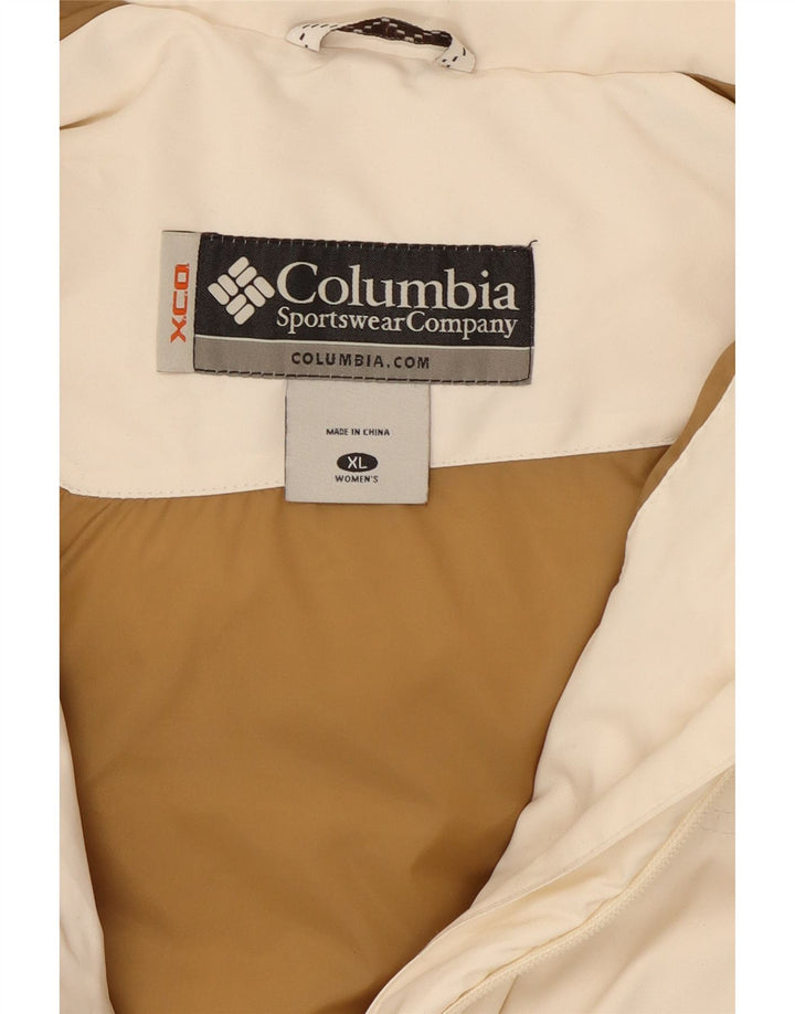 COLUMBIA Polstret hættejakke til kvinder UK 18 XL Hvid polyester