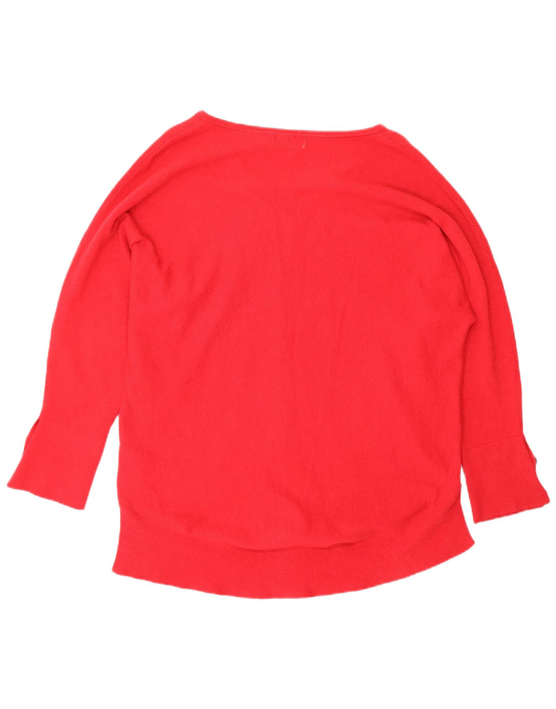 Monsoon Dame V-hals Jumper Sweater UK 16 Stor Rød Polyester