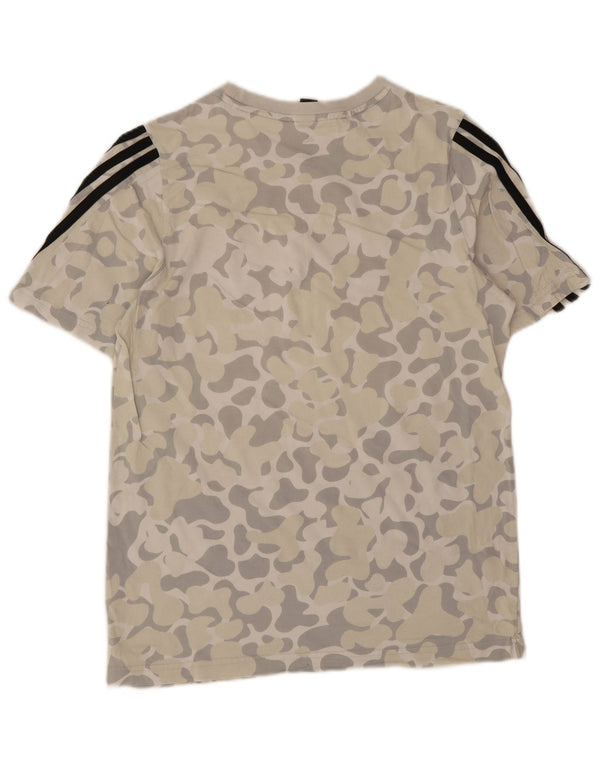 Adidas Boys T-Shirt Top 15-16 år Beige Camouflage Bomuld