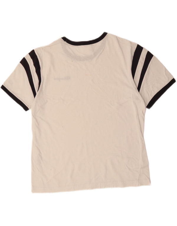 CHAMPION Herre T-Shirt Top Medium Hvid Colourblock Bomuld