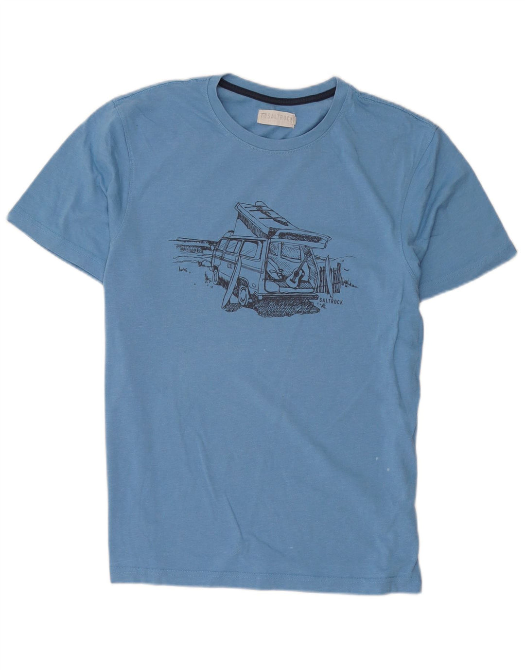 Saltrock Herre Grafisk T-Shirt Top Stor Blå Bomuld