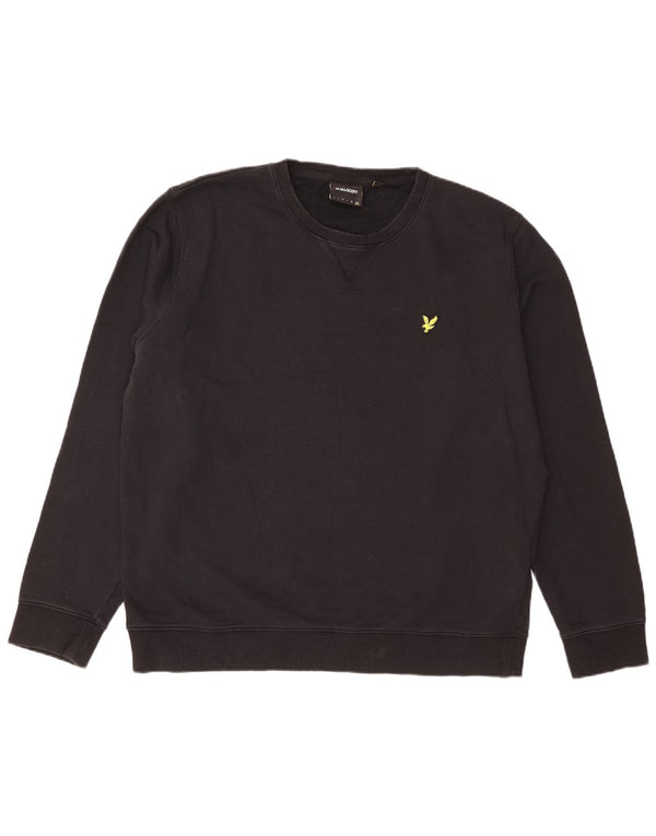 Lyle & Scott Mens Sweatshirt Jumper 2XL Black Cotton