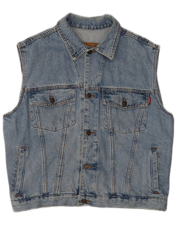 Casucci Herre Denim Gilet UK 40 Large Blue Cotton