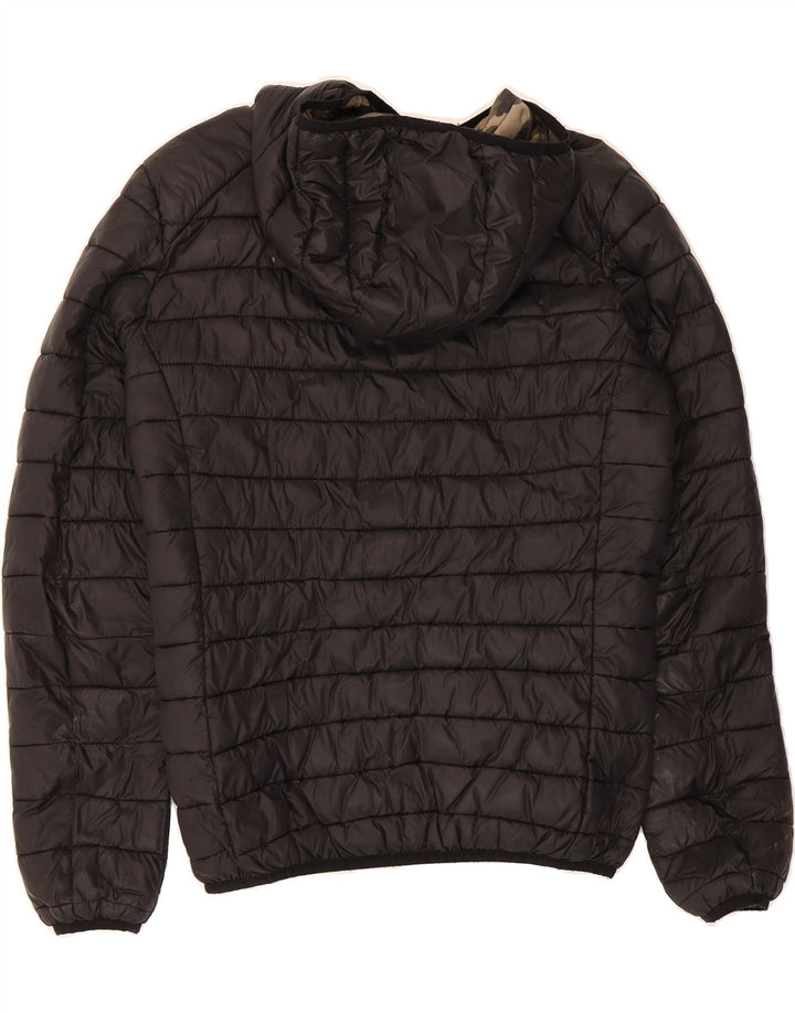 INVICTA Mens Hooded Padded Jacket UK 38 Medium Black Polyamide Vintage Invicta and Second-Hand Invicta from Messina Hembry 