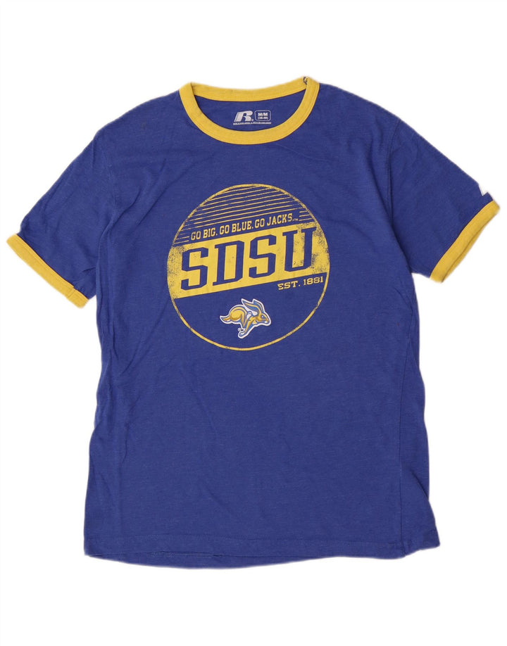 Russell Athletic Herre grafisk T-shirt top mellemblå bomuld