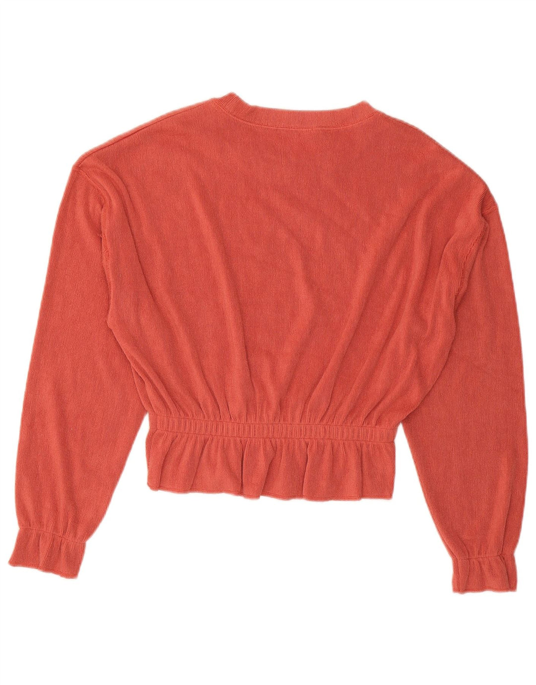 Zara Dame Oversized Crop Langærmet Bluse Top UK 10 Small Orange