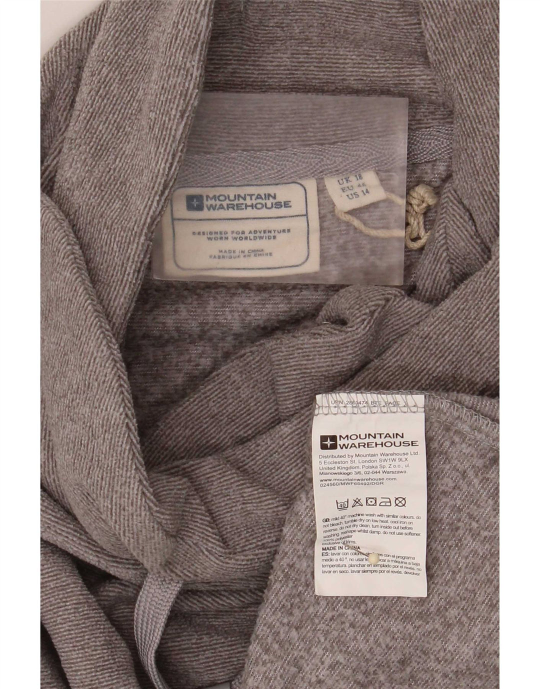 Mountain Warehouse Dame Shawl Neck Fleece Jumper UK 18 XL Grå Polyester