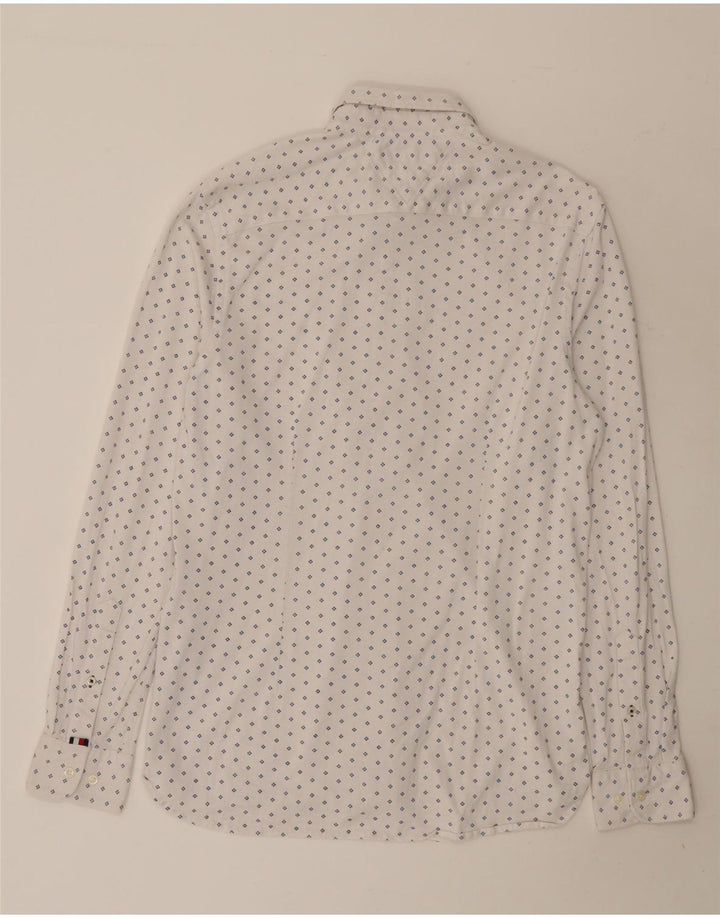 TOMMY HILFIGER Slim Fit skjorte til mænd Stor hvid plettet bomuld