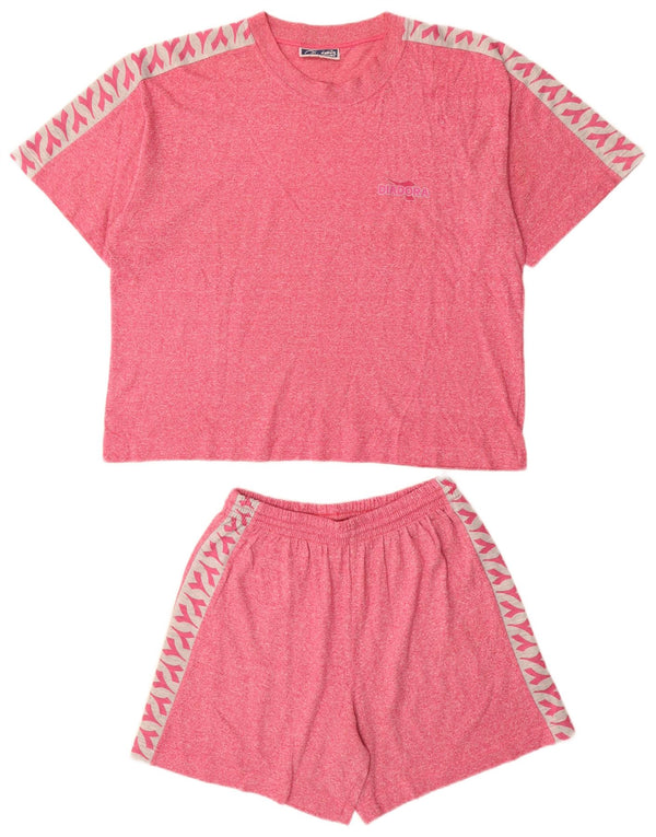 DIADORA Kvinder Oversized grafisk 2-delt sæt UK 10 Lille rødt bomuld