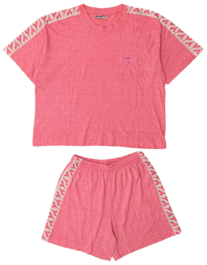 DIADORA Kvinder Oversized grafisk 2-delt sæt UK 10 Lille rødt bomuld