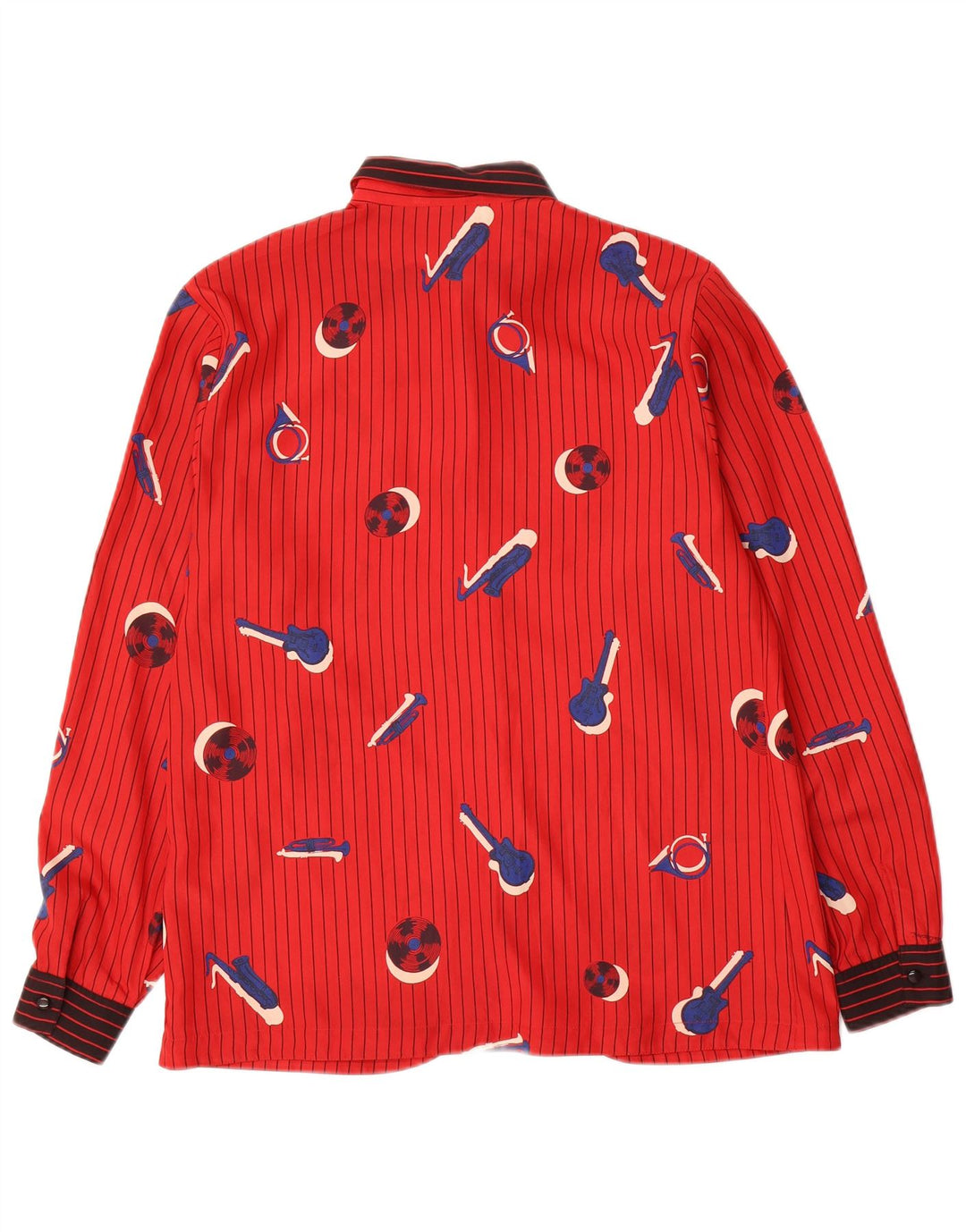 Mario Pucci Cecconi Dame Skjorte Bluse IT 44 Medium Rød Nålestribe