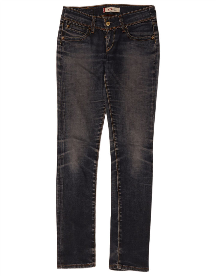 Levi's Dame 571 Super Low Slim Jeans W28 L34 Blå Bomuld