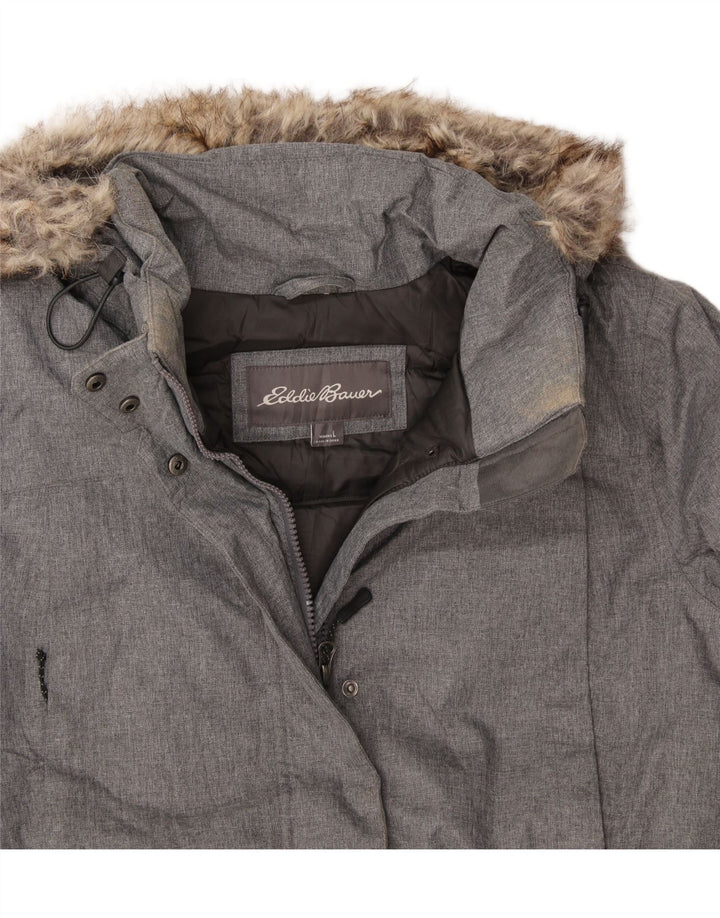 EDDIE BAUER Womens Hooded Windbreaker Jacket UK 16 Large Grey Polyester Vintage Eddie Bauer and Second-Hand Eddie Bauer from Messina Hembry 