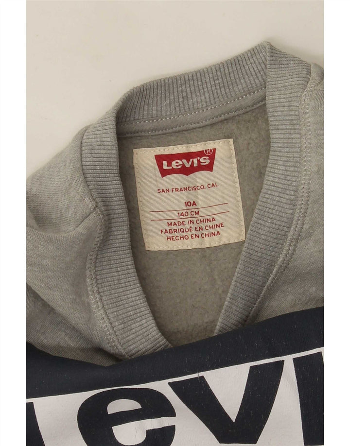 Levi's Boys Grafisk hættetrøjetrøje 9-10 år Grå Flecked