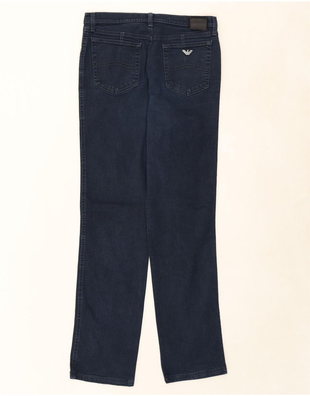 ARMANI Womens Straight Jeans W31 L30 Navy Blue Cotton Vintage Armani and Second-Hand Armani from Messina Hembry 