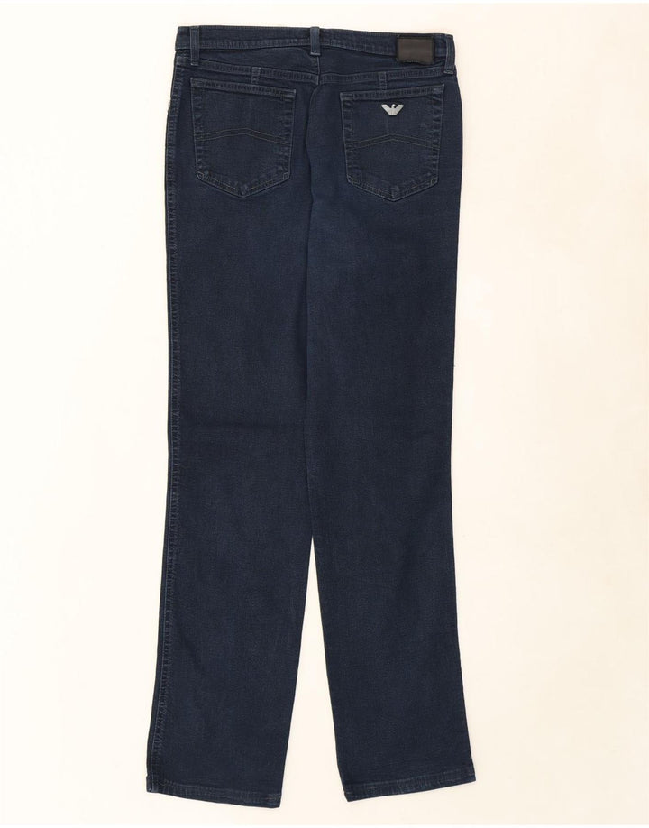 ARMANI Womens Straight Jeans W31 L30 Navy Blue Cotton Vintage Armani and Second-Hand Armani from Messina Hembry 