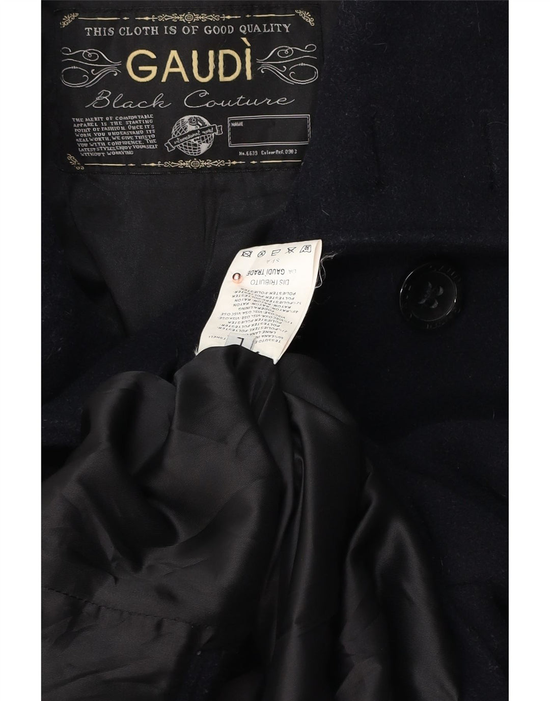 GAUDI Herre Pea Coat UK 40 Large Navy Blue Wool